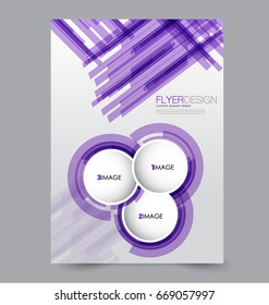 Flyer template. Abstract brochure background. Business corporate style concept. Vector illustration.  Purple color