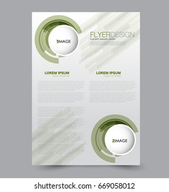 Flyer template. Abstract brochure background. Business corporate style concept. Vector illustration.  Green color
