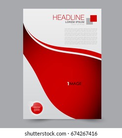 Flyer template. Abstract brochure background. Business corporate style concept. Vector illustration.  Red color