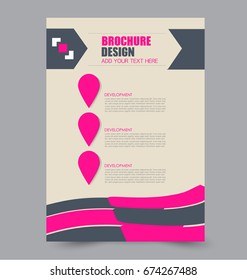 Flyer template. Abstract brochure background. Business corporate style concept. Vector illustration.  Grey and pink color