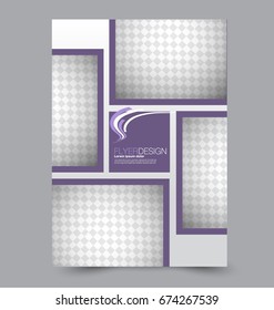 Flyer template. Abstract brochure background. Business corporate style concept. Vector illustration.  Purple color