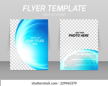 Flyer template abstract design in blue color and light effect