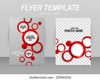 Flyer template abstract design with red circles