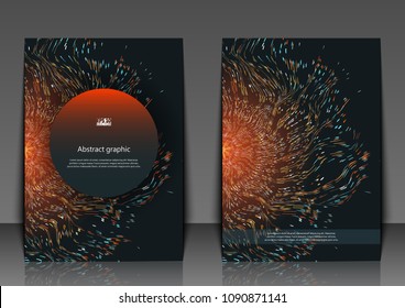 Flyer template abstract star background with defocused lights. Graphic illustration with geometric pattern. Eps10 Vector illustration.