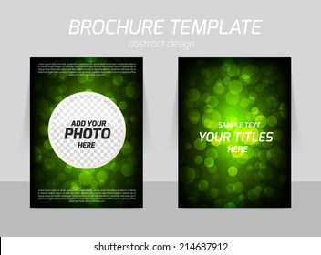 Flyer template back and front design with soft bokeh circles