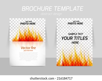 Flyer Template Back And Front Design With Fire Flames