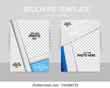 Flyer template back and front design with straight lines