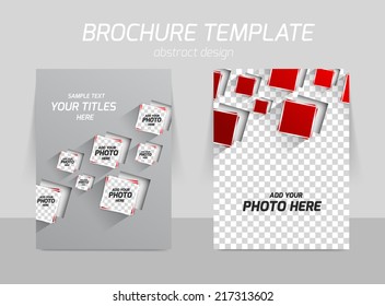 Flyer template back and front design with red squares