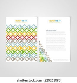 Flyer template back and front design. Brochure design templates collection with ornament paper