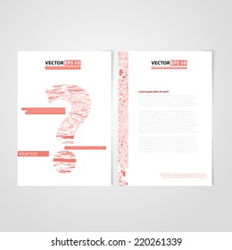 Flyer template back and front design. Brochure design templates collection with red paper