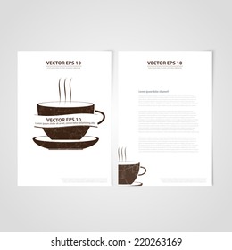 Flyer template back and front design. Brochure design templates collection with grunge mug