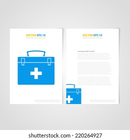 Flyer template back and front design. Brochure design templates collection with Medical Icons