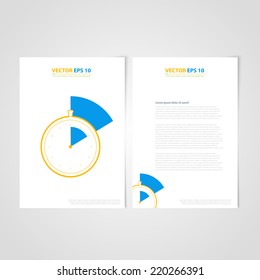 Flyer template back and front design. Brochure design templates collection with time