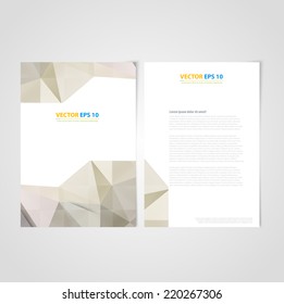 Flyer template back and front design. Brochure design templates collection with geometric triangular