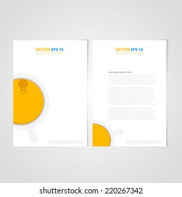 Flyer template back and front design. Brochure design templates collection with Mug