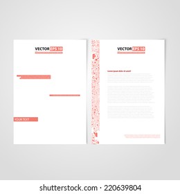 Flyer template back and front design. Brochure design templates collection with red paper