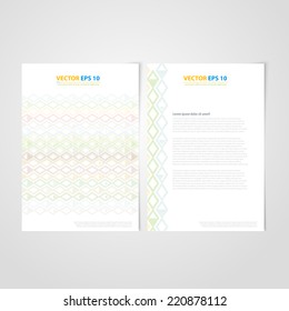 Flyer template back and front design. Brochure design templates collection with ornament paper