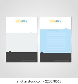 Flyer template back and front design. Brochure design templates collection with flat backgrounds