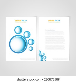 Flyer template back and front design. Brochure design templates collection with blue curve