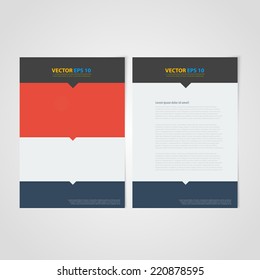 Flyer template back and front design. Brochure design templates collection with flat backgrounds