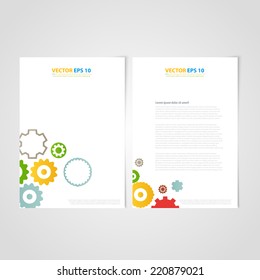Flyer template back and front design. Brochure design templates collection with Travel Icons