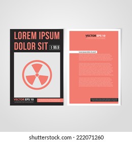 Flyer template back and front design. Brochure design templates collection with radiation icon