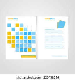 Flyer template back and front design. Brochure design templates collection with squares