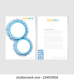 Flyer template back and front design. Brochure design templates collection with circles