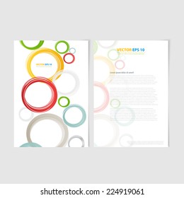 Flyer template back and front design. Brochure design templates collection with color circless