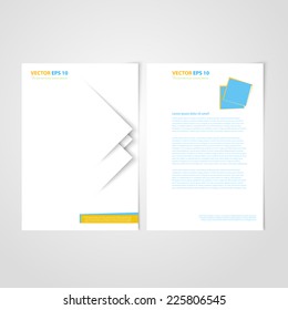 Flyer template back and front design. Brochure design templates collection with squares