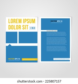 Flyer template back and front design. Brochure design templates collection with squares