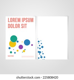 Flyer Template Back And Front Design. Brochure Design Templates Collection With Circles