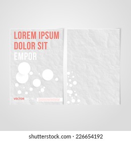 Flyer template back and front design. Brochure design templates collection with red crumpled paper