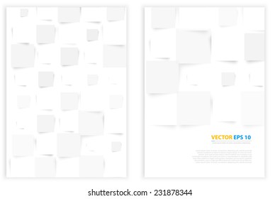 Flyer template back and front design. Brochure design templates collection with squares