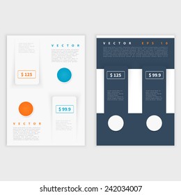 Flyer template back and front design. Brochure design templates collection with flat backgrounds