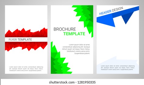 Flyer Template Background For Business. Triangle Based Editable Brochure Template