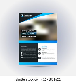 Flyer template with blue abstract
