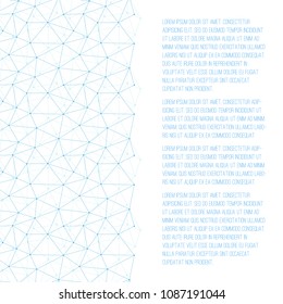 Flyer Template with Blue abstract grid background and place for text. Suitable for scientific, technological, biological, social theme