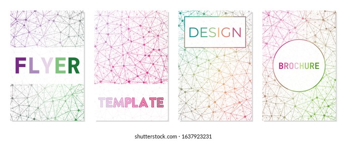 Flyer template, brochure background. Can be used as cover, banner, flyer, poster, business card, brochure. Astonishing geometric background collection. Stylish vector illustration.