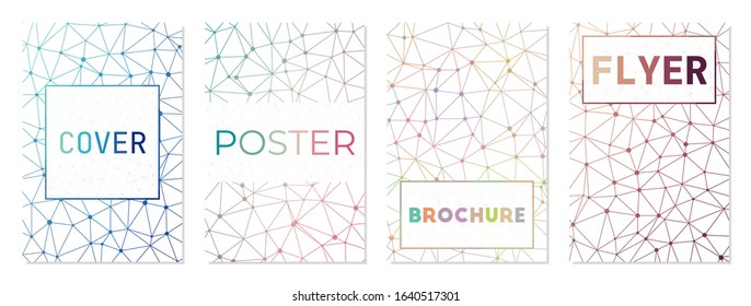 Flyer template, brochure background. Can be used as cover, banner, flyer, poster, business card, brochure. Amazing geometric background collection. Powerful vector illustration.