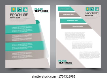 Flyer template. Brochure for business, education, presentation, advertisement. Annual report cover. Green color. Vector illustration.