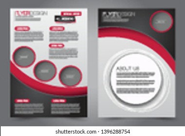 Flyer template. Brochure cover design. Advertisement concept for school, business, report, magazine, book. Black and red color. Editable vector illustration.