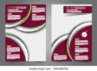 Flyer template. Brochure cover design. Advertisement concept for school, business, report, magazine, book. Green and red color. Editable vector illustration.