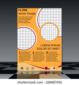 Flyer template. Brochure cover, poster, booklet abstract vector design.