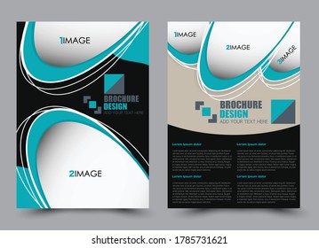 Flyer template. Brochure design for a business, education, advertisement. A4 poster layout Vector illustration. Black and blue color.