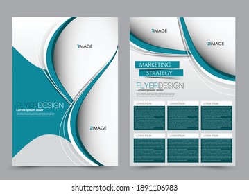 Flyer template. Brochure design for a business, education, advertisement. A4 poster layout Vector illustration. Blue and blue color.