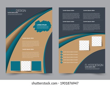 Flyer template. Brochure design for a business, education, advertisement. A4 poster layout Vector illustration. Gray and blue color.