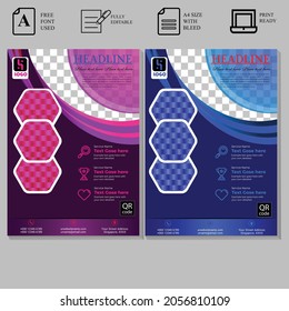 Flyer template. Brochure design for a business, education, advertisement. A4 poster layout Vector illustration . cover vector design template. pink  and blue color.