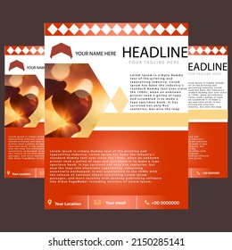 Flyer template. Brochure design. Corporate business  page cover. Vector illustration.red,yellow,orange color. 
