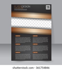 Flyer template. Brochure design. Editable A4 poster for business, education, presentation, website, magazine cover. Black and gold color.